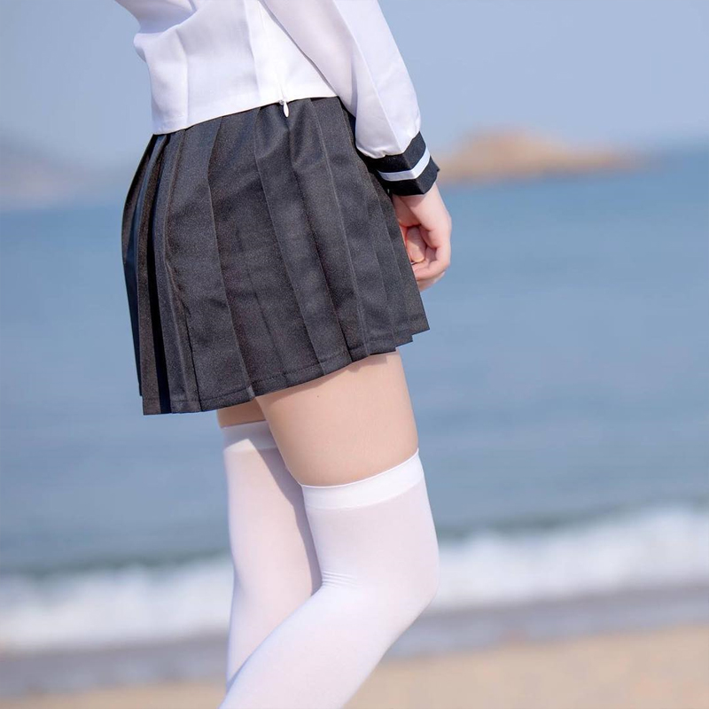 日系可爱白丝袜女萝莉过膝袜长腿丝袜到大腿根高筒性感少女学生