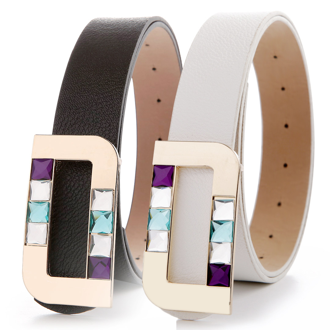 女士裤带装饰女装腰带通用镶钻牛仔裤皮带牛仔腰带