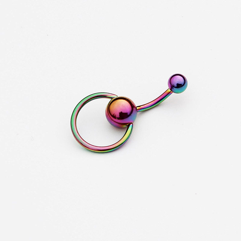 推荐铂樽钛钢性感卡球环肚脐钉肚脐环