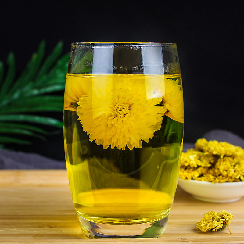 菊花花茶婺源皇菊一杯一朵徽州黄菊罐装下午茶代用