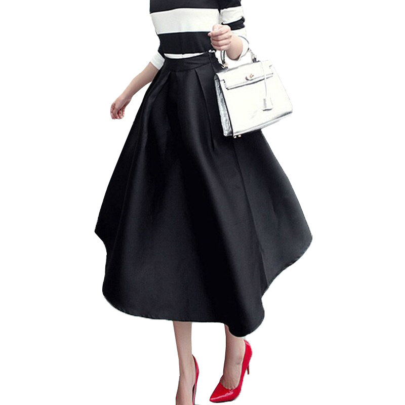 春秋伞裙高腰大摆蓬蓬百褶半身过膝中长赫本半身裙