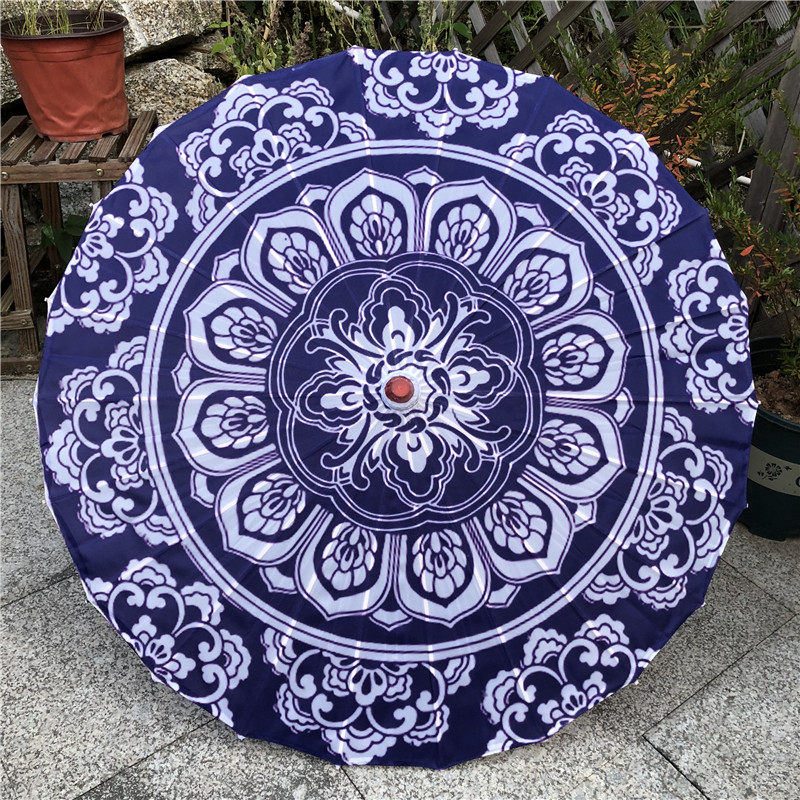 古典江南青花瓷油纸纸伞道具舞蹈演出旗袍走秀工艺伞