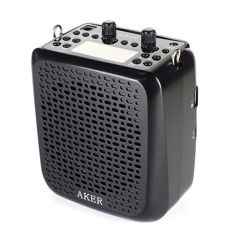 aker播放器唱戏唱歌机音响便携式教师扩音器麦克风插卡麦克风