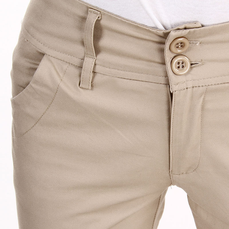 纯棉女裤白色长裤2018春秋新款全棉质大码显瘦修身小脚铅笔裤子