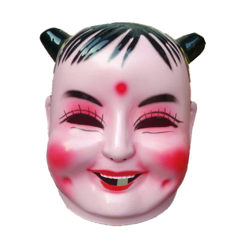 塑料大头娃娃面具头套男女孩成人秧歌舞龙狮道具民间喜庆用品包邮
