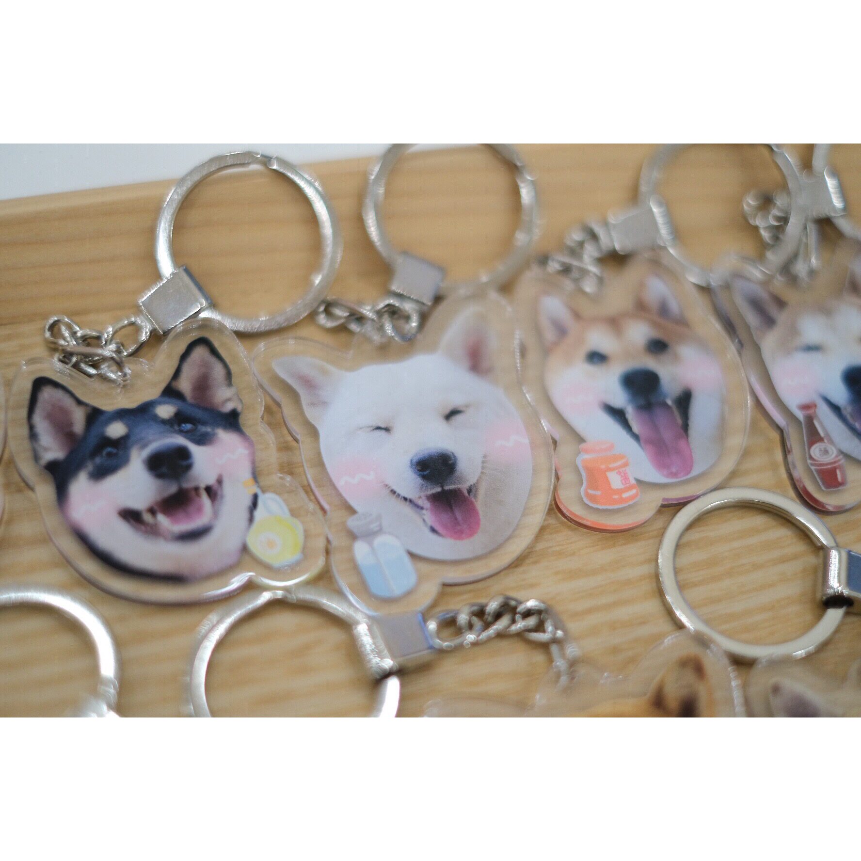 钥匙扣柴圆滚滚小卖部原创柴犬周边异形狗头16款宠物相册明信片等周边