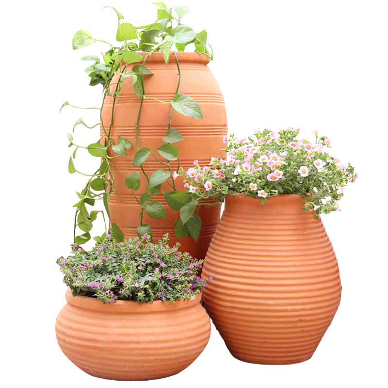 花盆户外庭院红陶园林景观陶罐盆栽陶瓷兰花特大号花盆