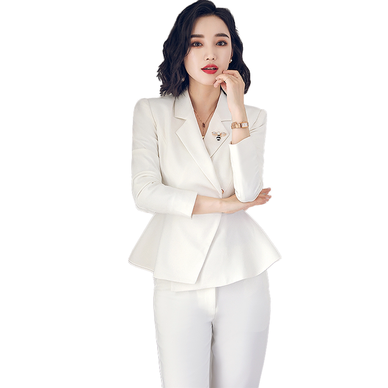 白色职业套装女士爱尚尚臣医美咨询顾问牙科诊所整形职业女裙套装