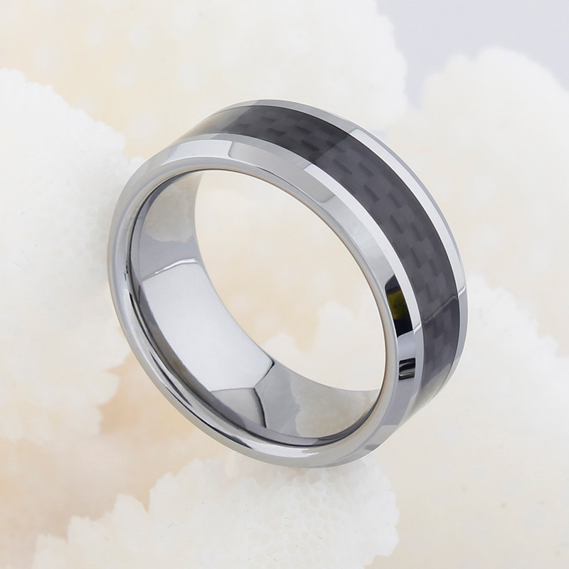 黑道氚气戒指男简约日韩学生指环钨金时尚男饰品潮人个性戒子