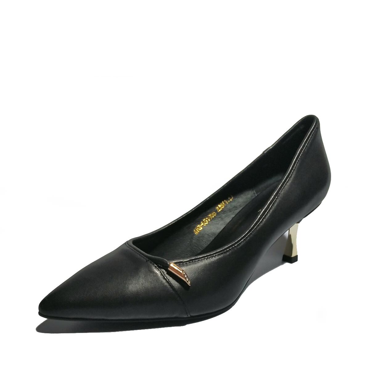 kuuki高琪包邮女鞋通勤优雅尖头中跟酒杯跟羊皮面浅口单鞋65106