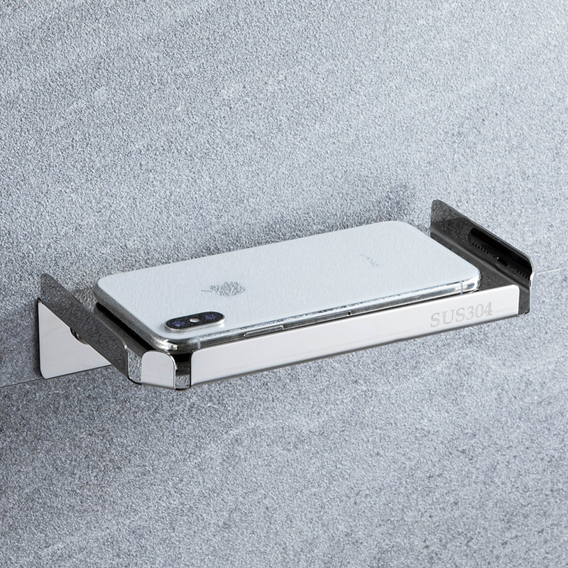 打孔不锈钢卫浴置物架厕所公共公共卫生卫生间放手手机卫浴置物架