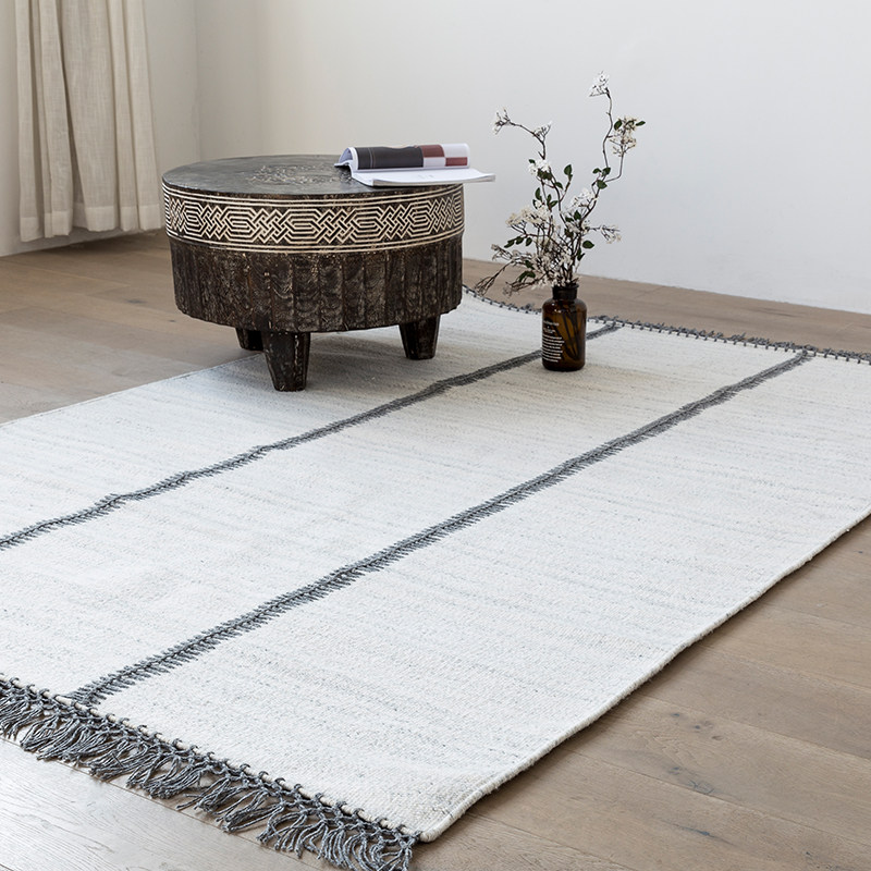 【清仓】进口手工羊毛地毯 现代北欧日式素雅新中式设计客厅地毯-mc