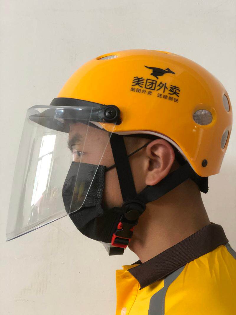 21新款美团电动车安全帽轻便式头盔骑手防晒透气夏季外卖专用装备