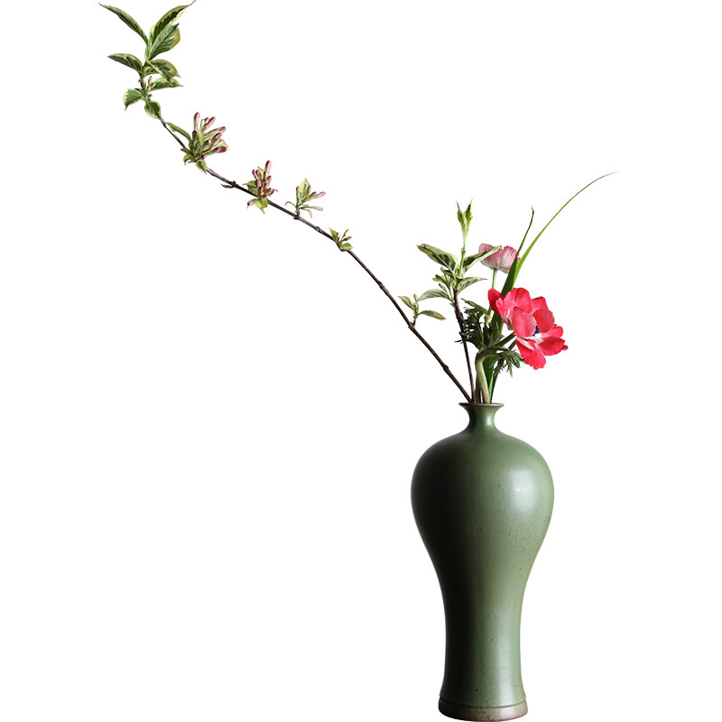 大相莲花中式仿古梅瓶景德镇禅意插花花花家居客厅花瓶