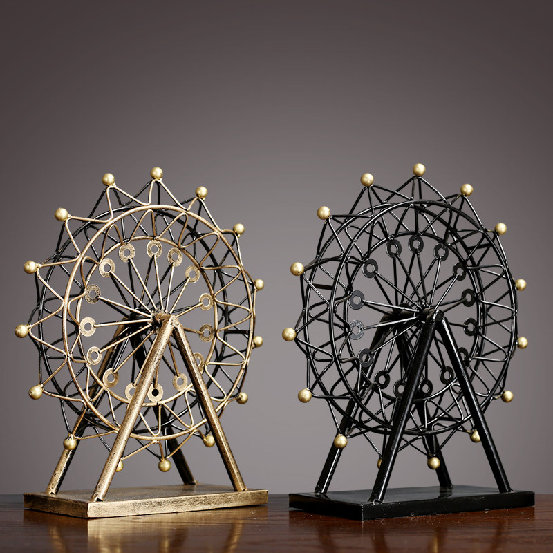 幸福摩天轮铁艺摆件创意个性网红店铺儿童房间装饰摆件