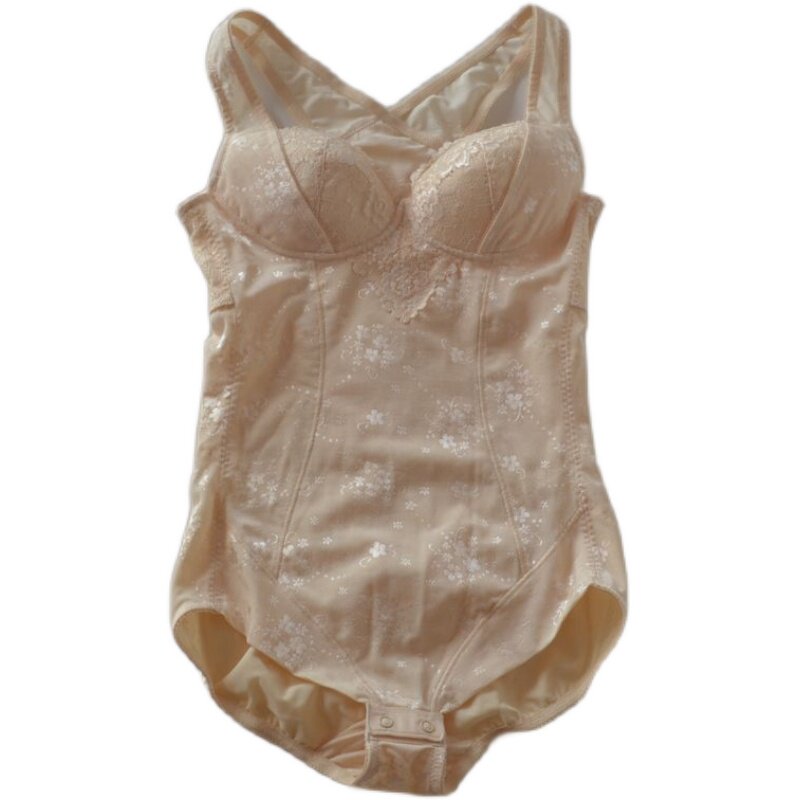 日本本无钢圈连体塑身衣宽肩带收腹提臀束腰塑身连体衣