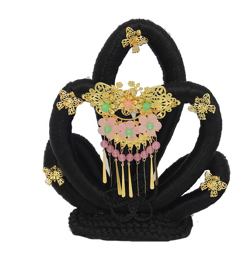 假发古装演出飞天cos造型大唐新款古代发髻日常整顶假发