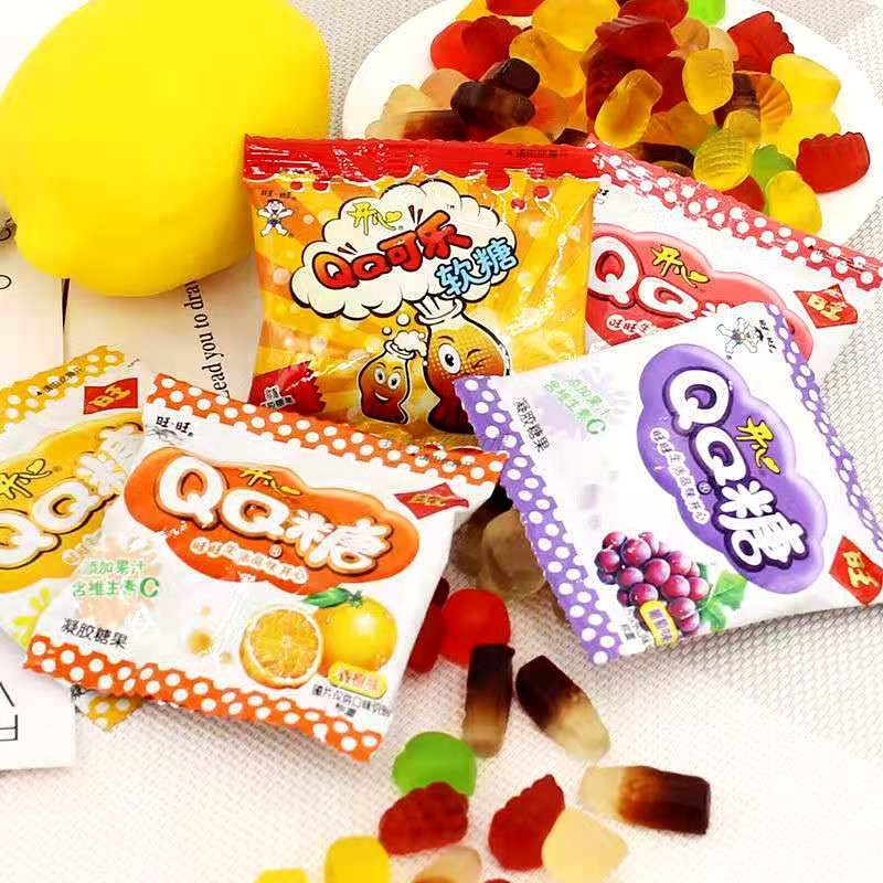 旺旺开心qq散装整箱6斤果汁糖果橡皮软糖传统糖果