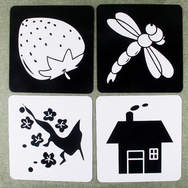 黑白卡颜色智力开发儿童卡片知识认知识别卡图形启蒙益智游戏