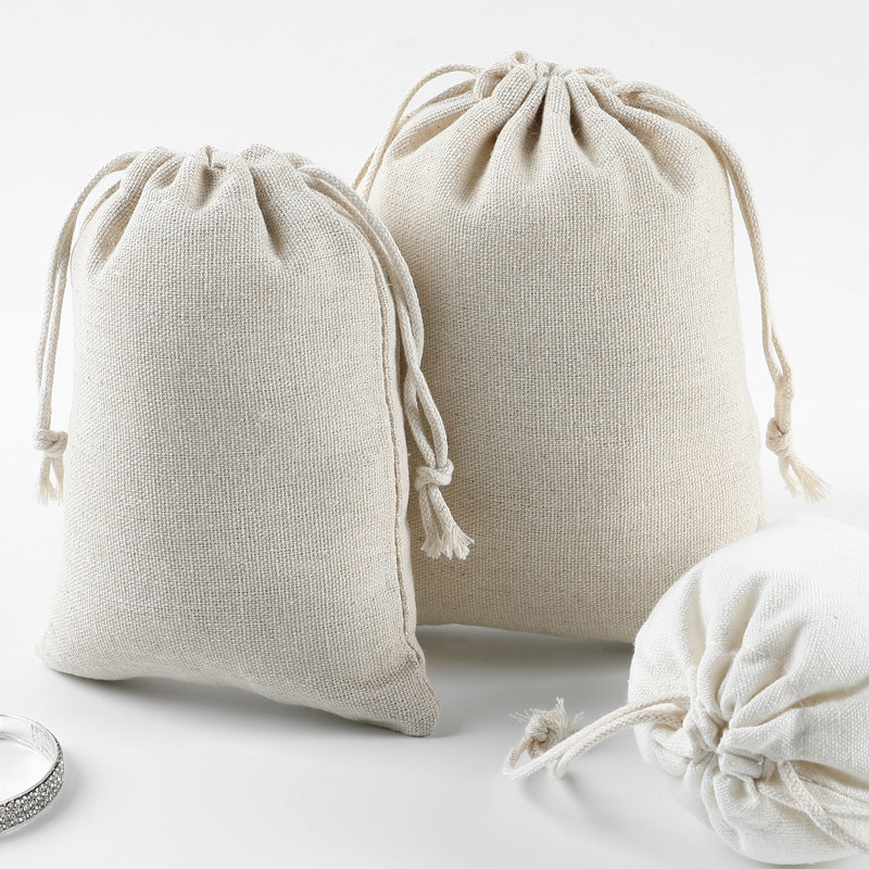 袋子白色布收纳棉布口袋袋束抽绳麻袋帆布米袋首饰袋