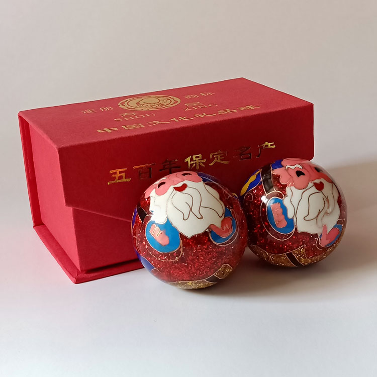 景泰蓝老寿星铃音保定铁球健身健身球球中老年保健按摩健身球