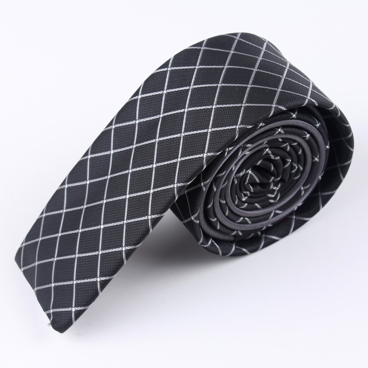 领带treesmile新款平头潮男时尚logo皇冠标记黑色领带