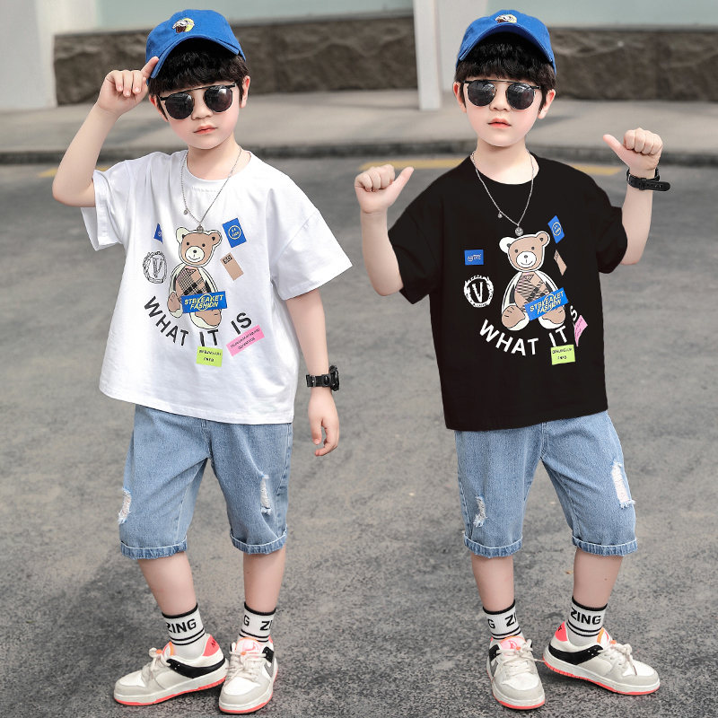 儿童套装男童潮酷帅气时尚童装3岁男孩夏装套装