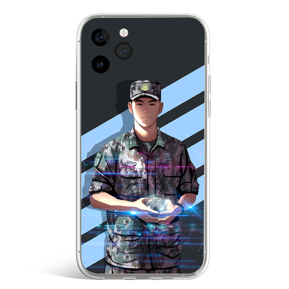 战略支援援兵玻璃手机机壳适用苹果12promax华为手机保护套