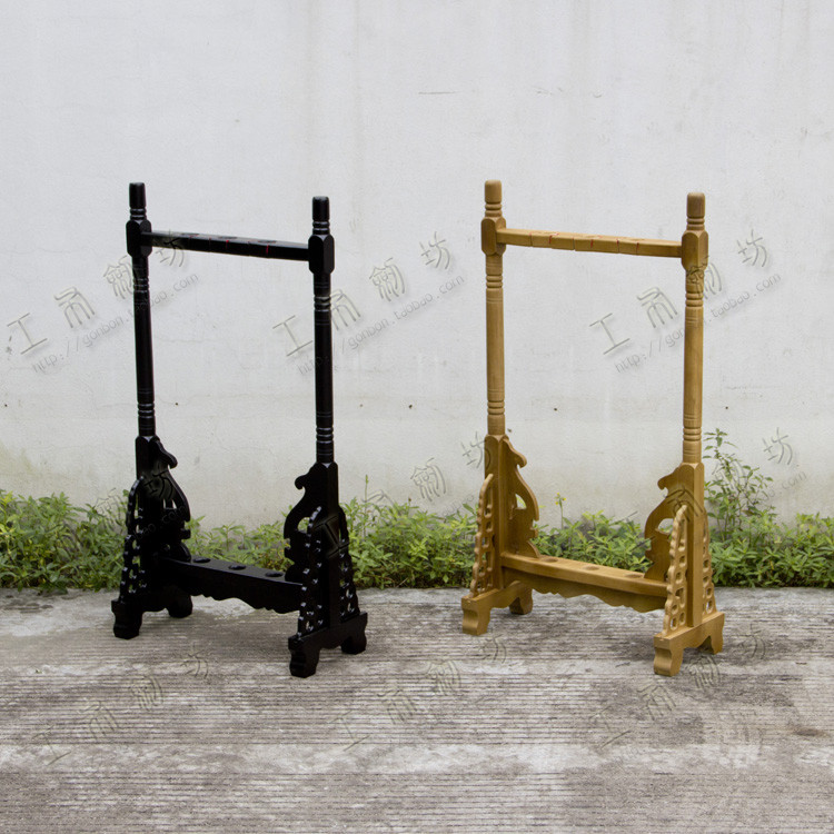 十八般兵器架实木长枪架单孔多孔立式落地式武术影视道具摆放黄色