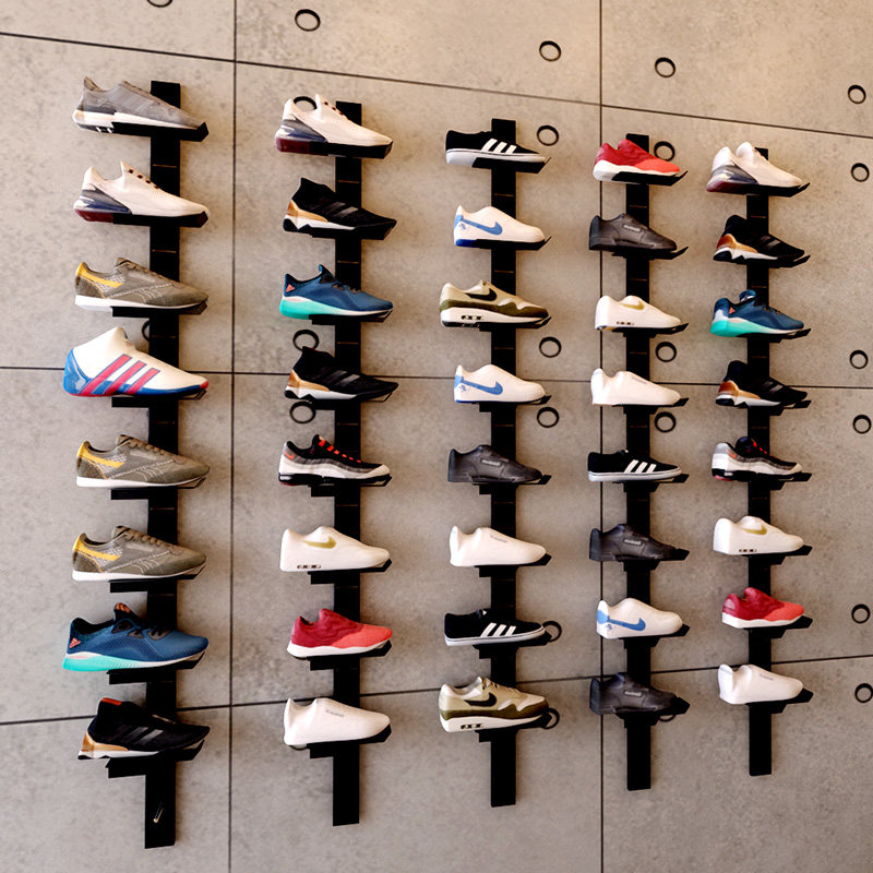 服装店场上鞋柜展架鞋店托鞋墙鞋商场儿童展示架鞋货架