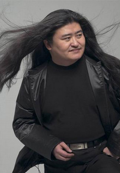 刘欢同款明星黑色中分长直发圣诞节舞台表演男女反串男士假发