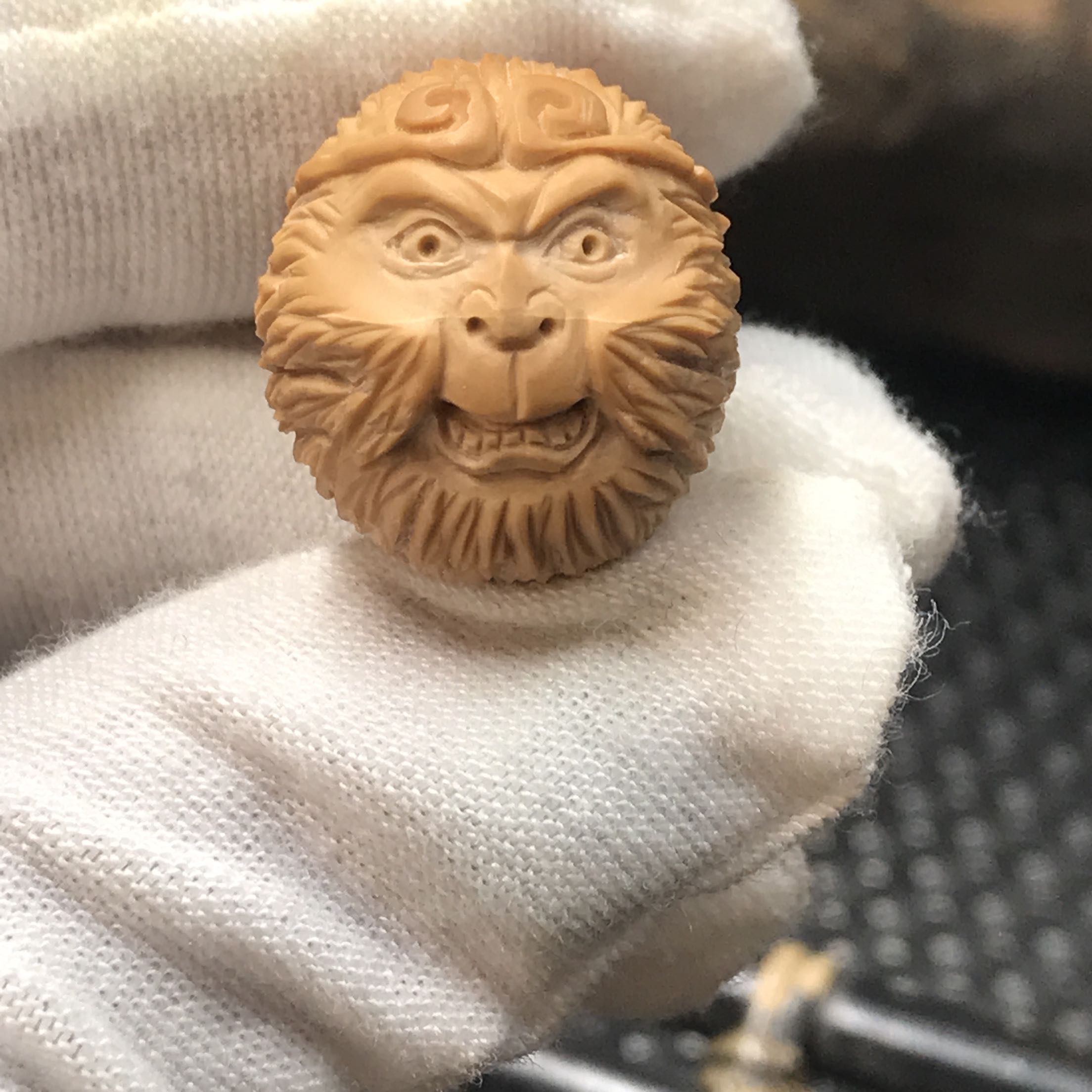 雕刻猴头文玩金丝金丝猴核桃手串齐天大圣紧箍咒手工佛珠