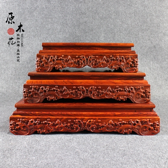 底座红木木雕石头佛像长方形奇石工艺品摆件实木木雕