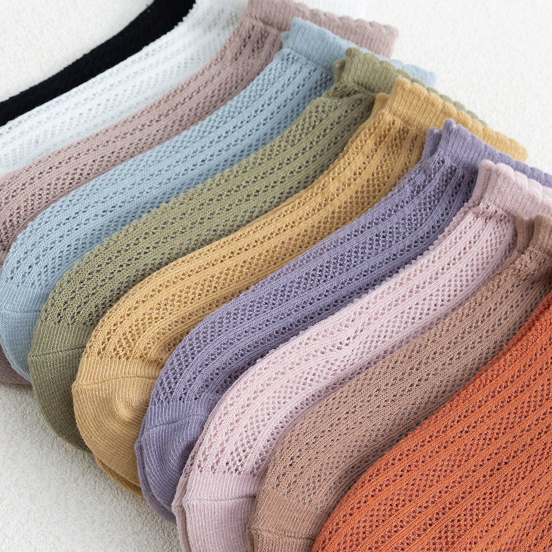 lolita袜子女短袜浅口洛丽塔春夏薄中筒袜花边镂空短袜