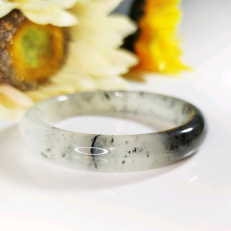 辽宁岫岩天然岫玉手镯精品推荐冰种水墨玉镯细腻手饰