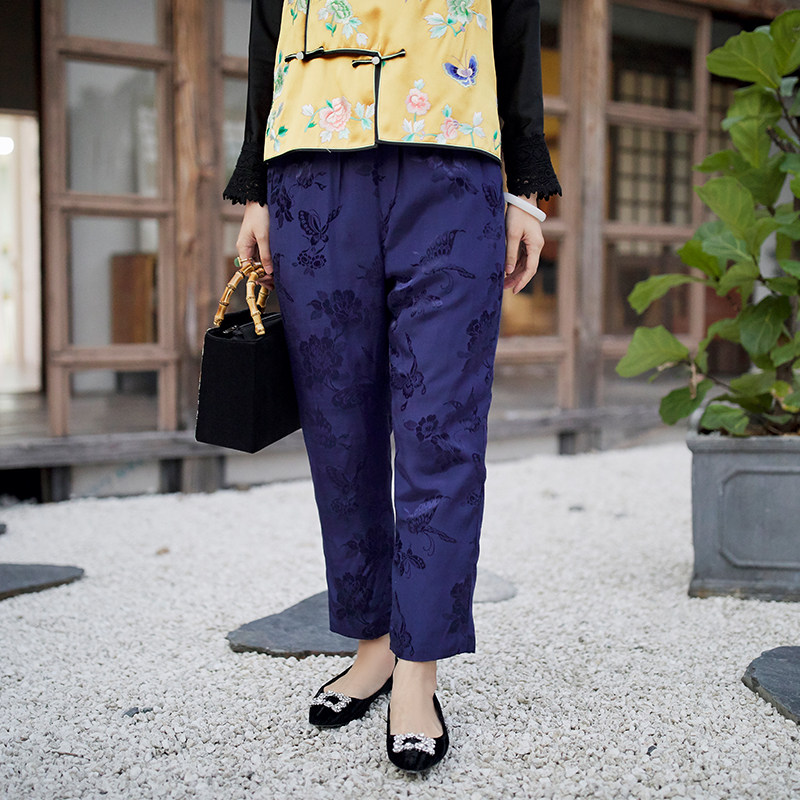 jcl813jcl814民国复刻丝棉缎子加棉保暖棉裤小脚棉裤