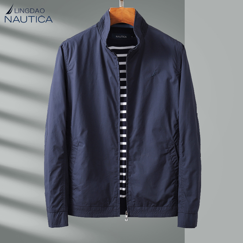 诺帝卡春季纯棉夹克男外套春秋商务中年休闲爸爸装宽松茄克加大码