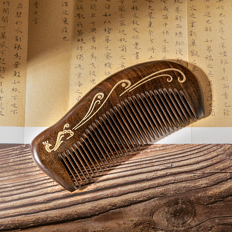 常州梳篦邢粮木艺贵宝雕刻梳子整料拼接特产礼物梳篦