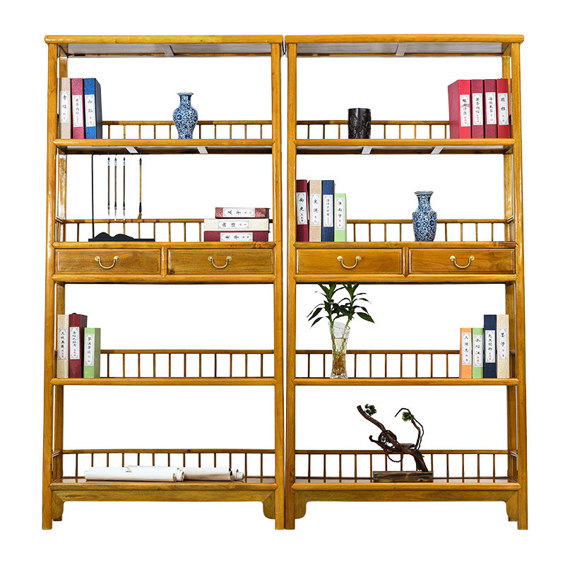 金丝楠木书架实木陈列架红木书架中式明清古典置物架储物柜展示架