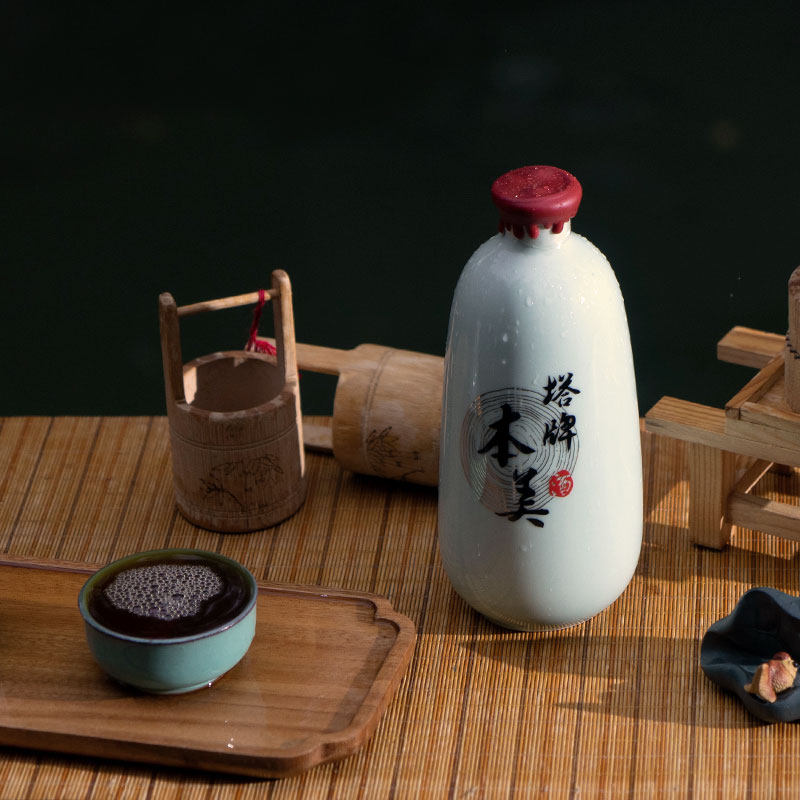 绍兴黄酒塔牌本美手工糯米米酒无焦糖色500ml传统黄酒