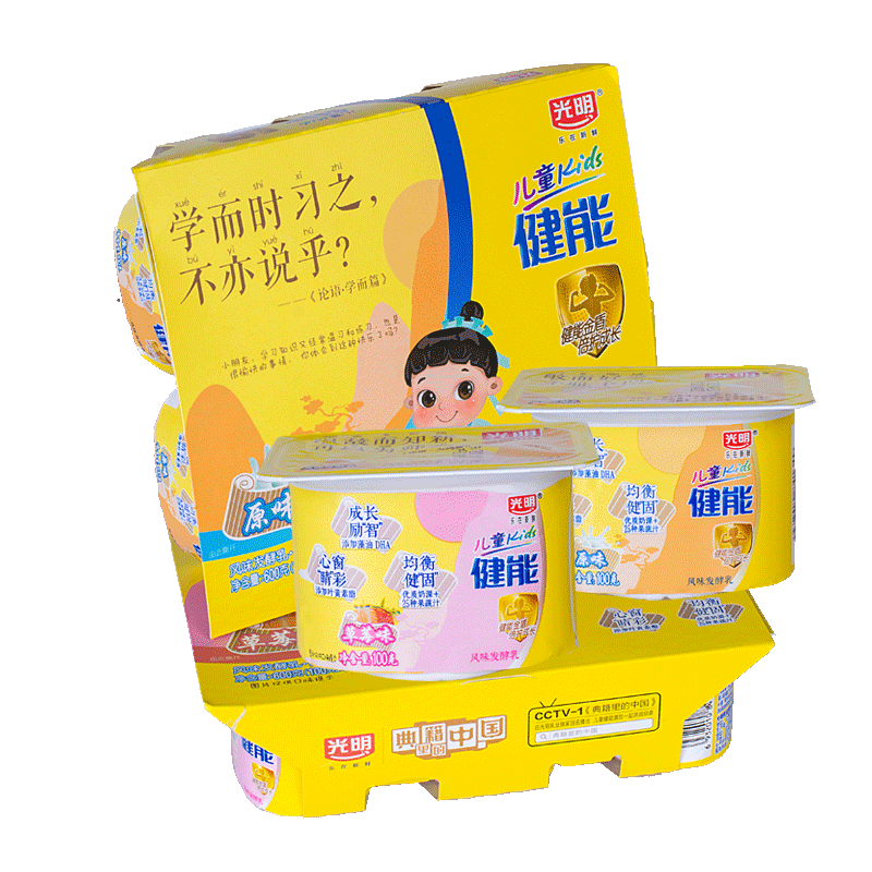 光明早餐瓶装发酵风味原味草莓儿童六连酸奶酸奶