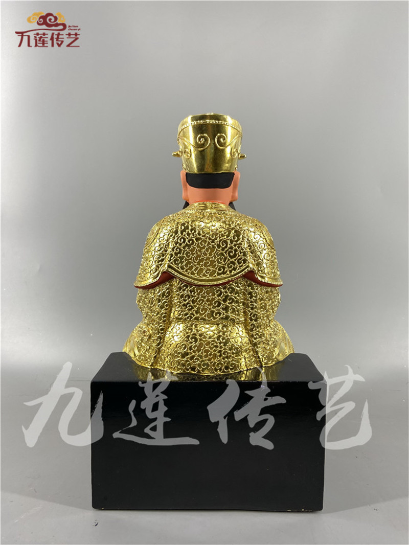 木雕神像闾山祖师许真君许逊仙樟木手工漆线传艺木雕