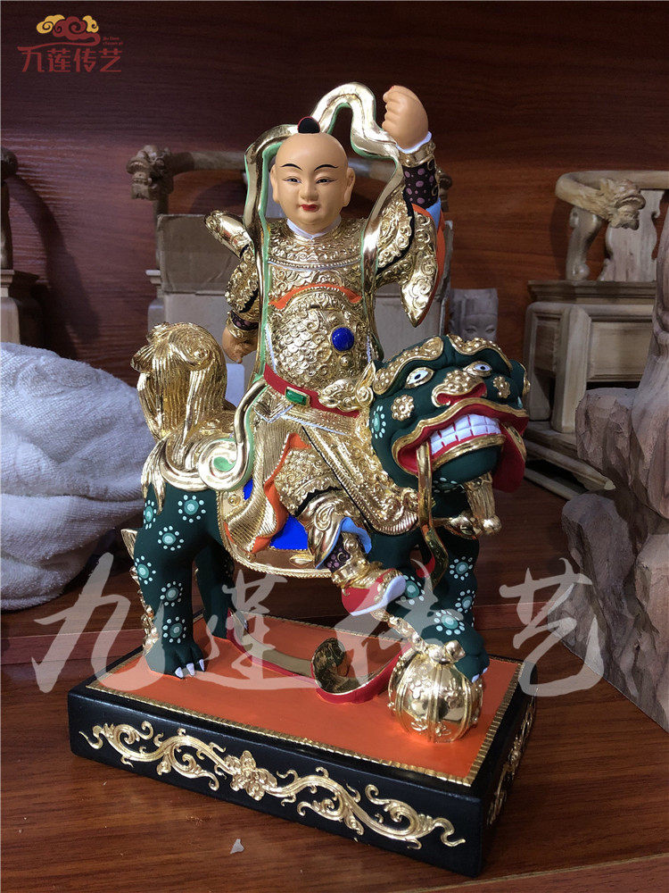 木雕太子神像麒麟哪吒三太中坛元帅香樟樟木木雕