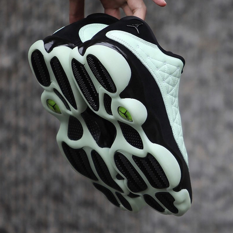 airjordan13黑绿夜光aj13low光棍节男女复古篮球鞋dm0803300