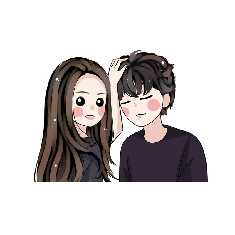 手绘真人漫画定制卡通q版照片转绘画新年情侣微信头像装饰礼物