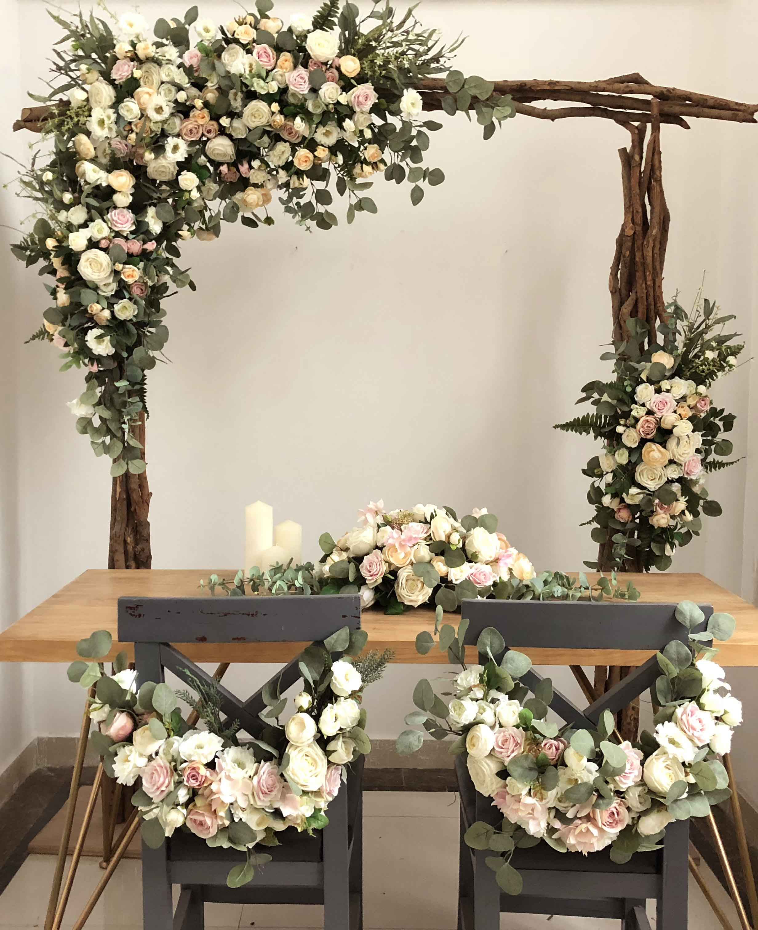 婚庆装饰仿真玫瑰婚礼现场布置道具花墙背景墙仿真花