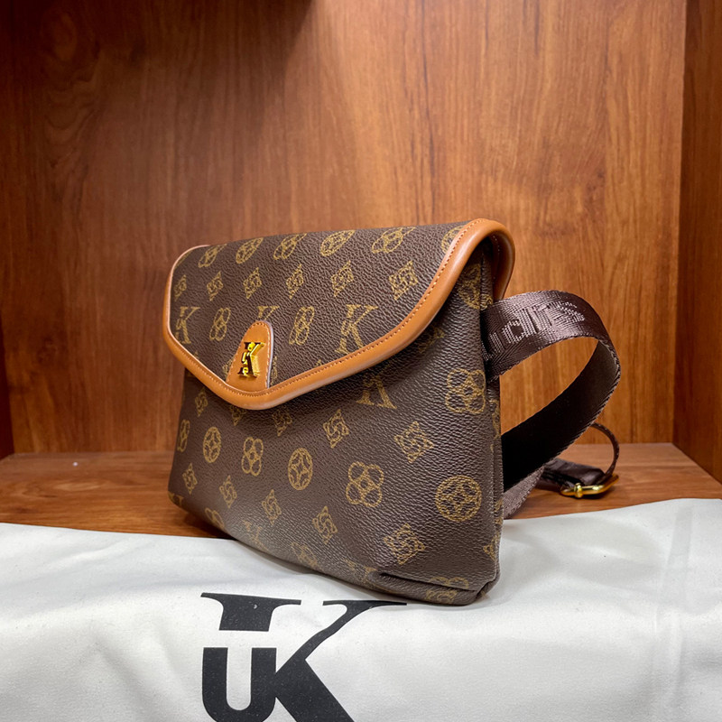 路易希奴尔官方正品时尚老花休闲包百搭信封封包复古通用款女包