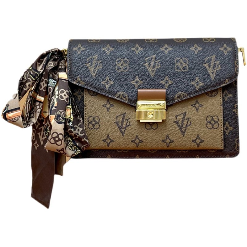 路易希奴尔小方锁扣洋气包洋气休闲正品女包老花时尚女士包袋