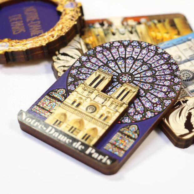 圣母法国巴黎notredamedeparis文创3d风格冰箱文化创意冰箱贴