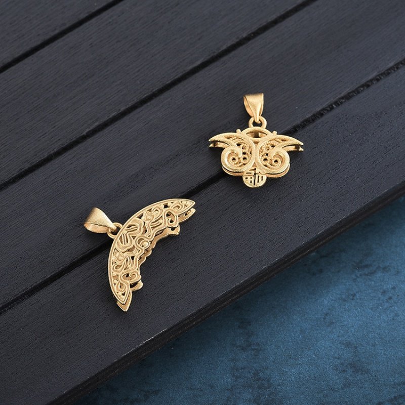 镀银平安扣夹扣高端玉佩佩玉扣头吊坠翡翠万能扣